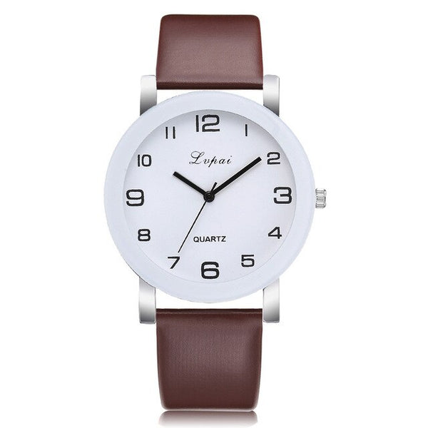 Casual Quartz Leather Band Watch Analog Wrist Watch
